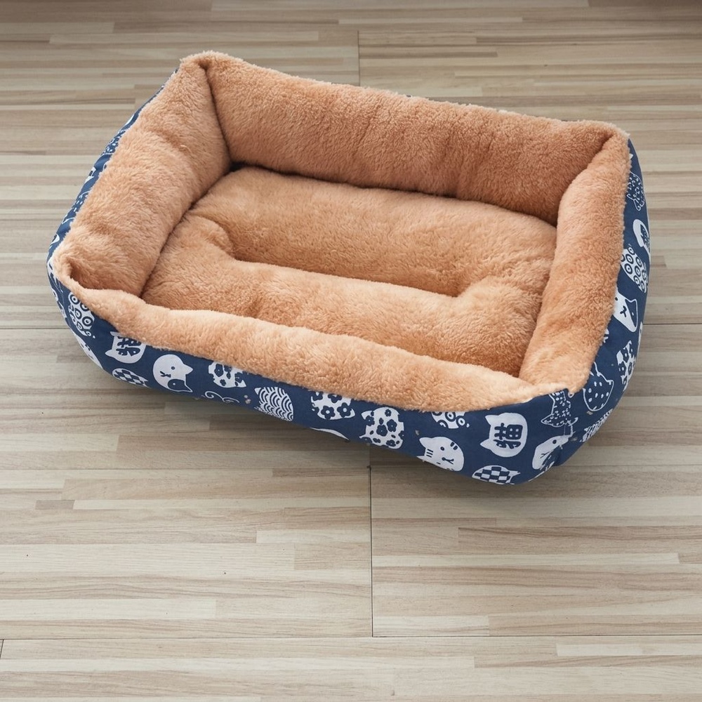 DUDUPETS เบาะนอนสัตว์เลี้ยง รุ่น FLUFFY-M ขนาด40x60x13ซม. สีน้ำเงิน