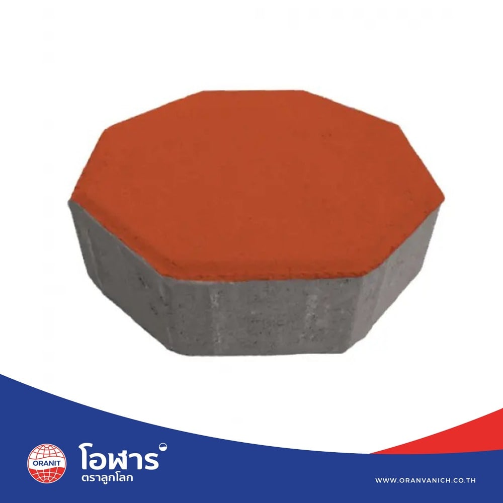 โอฬาร บล็อกปูถนน รุ่น ศิลาดิษฐ์ 6x19.7x19.7ซม. สีแสด