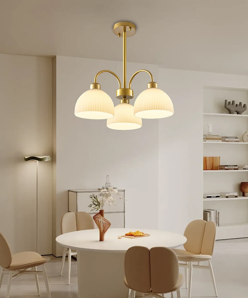 EILON ชุดโคมไฟแขวนเพดาน LED 18W สีทอง รุ่น EETYD-BCMD6825/3