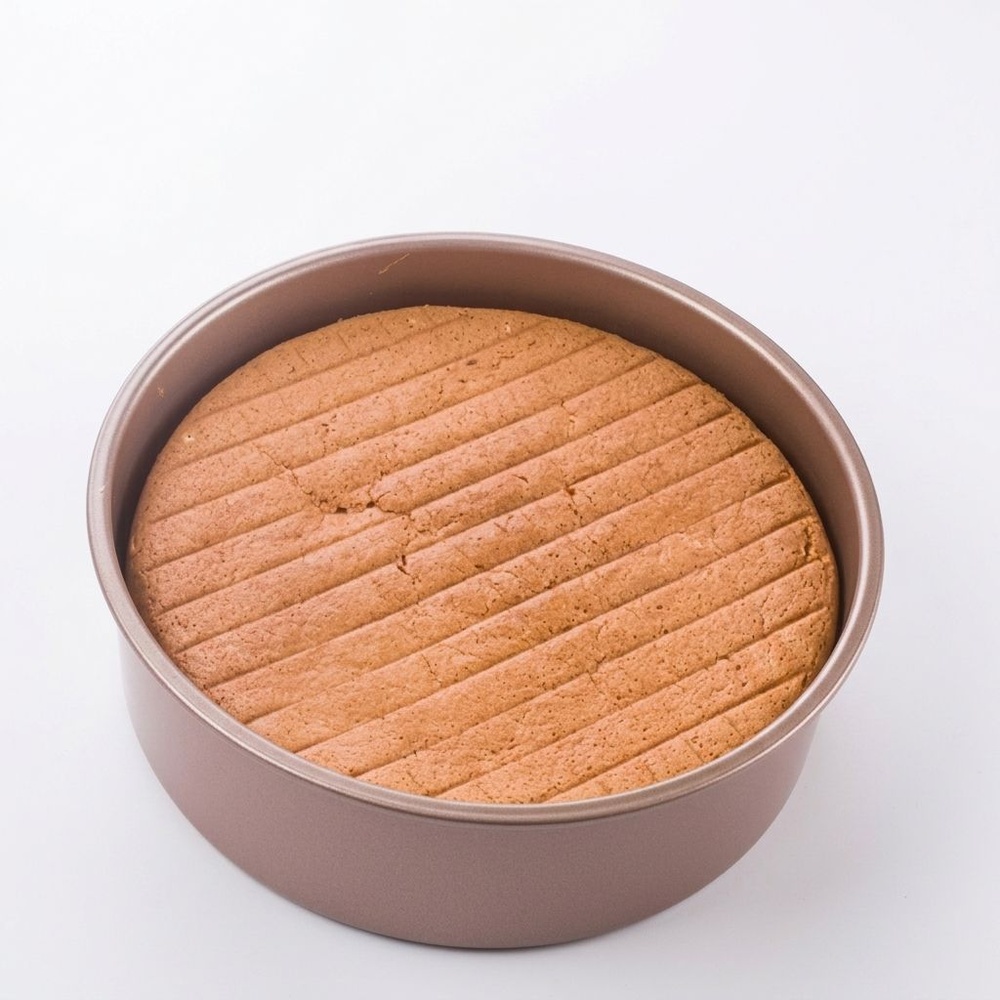 NIBIRU ถาดอบขนมทรงกลม 21.70×21.70×6.30ซม. สีโรสโกลด์ BERLANG