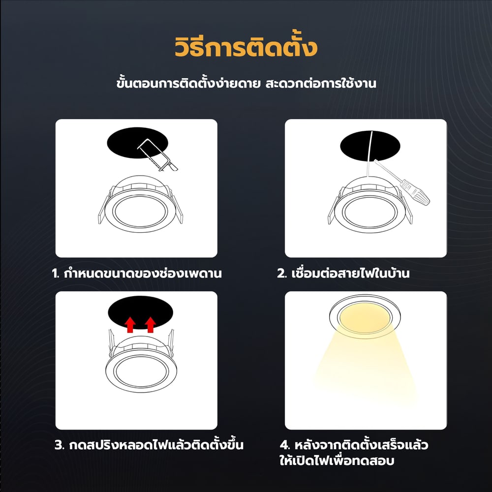 EILON ดาวน์ไลท์ LED แบบฝังหน้ากลม 4 นิ้ว 6W รุ่นTP-CDW-6DL แสงเดย์ไลท์