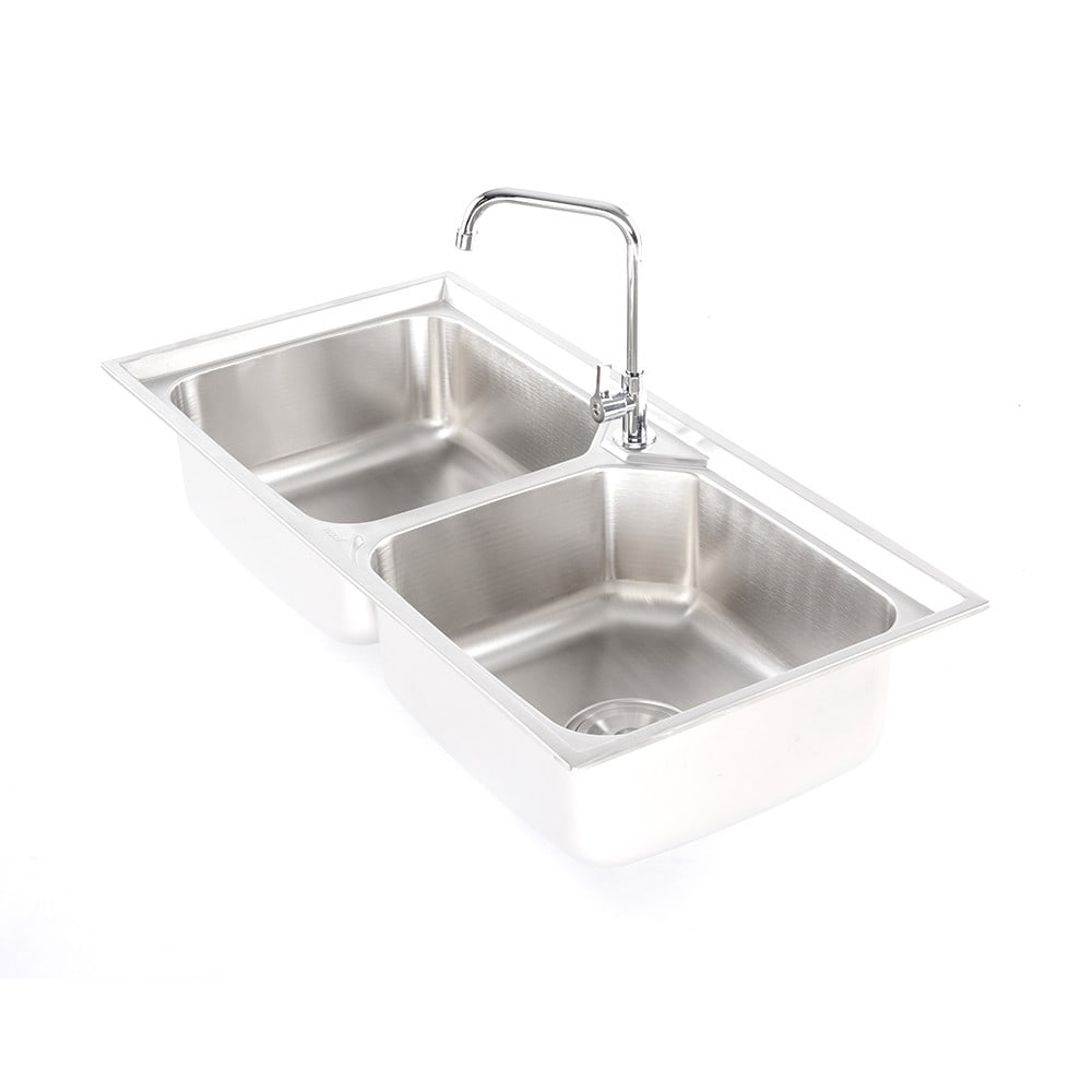 TECNOSTAR อ่างล้างจาน 2 หลุม Sink TNS 201000 SS สีโครเมี่ยม