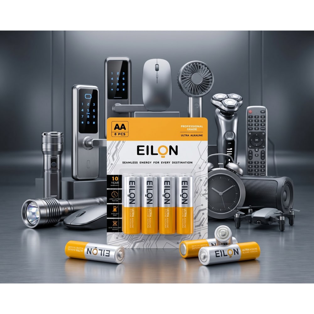 EILON ถ่านอัลคาไลน์ AA 2800mAh รุ่นTP-AA-8P (แพ็ค 8 ก้อน)