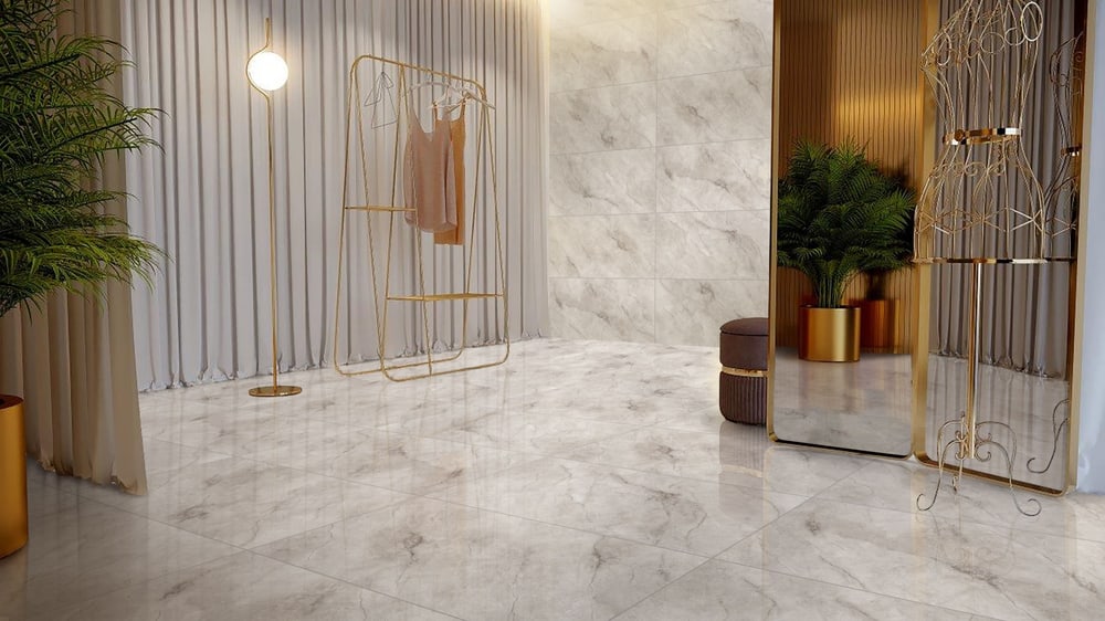 La Arezza 75X150 ซม.กระเบื้องพอร์ซเลน รุ่น Luxura marble brown (DGD20241015) High-glossy Random (2pcs /box 2.25 sqm)