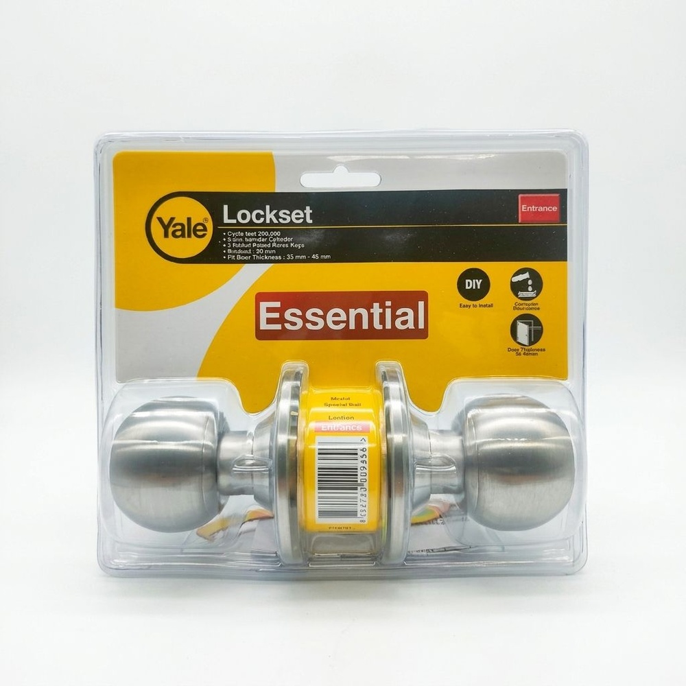 YALE ลูกบิดประตูระบบห้องทั่วไป หัวกลม จานใหญ่ รุ่น EKN-VCA5247US32D สีสเตนเลส