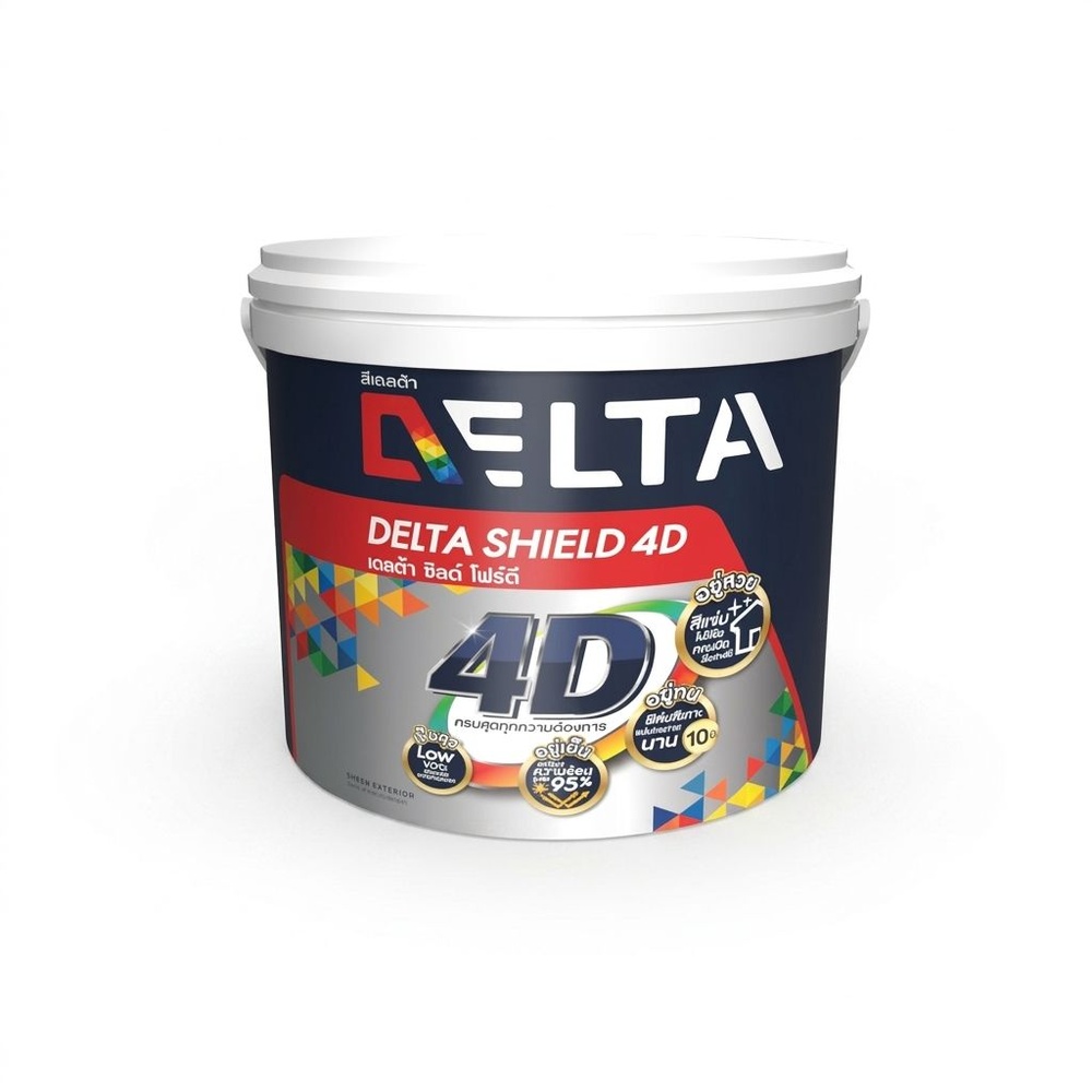 Delta สีน้ำภายนอกชนิดเนียนเดลต้าชิลด์ 4D เบส C 1 กล.