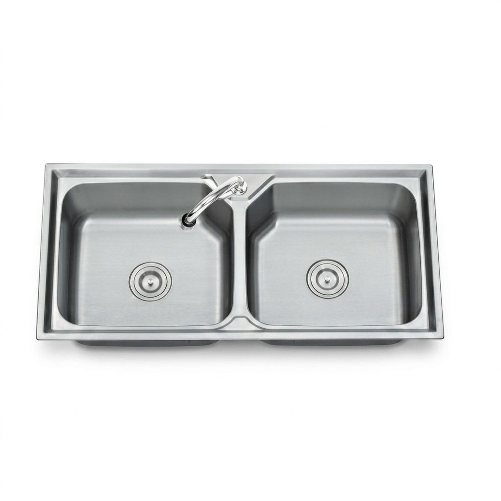 TECNOSTAR อ่างล้างจาน 2 หลุม Sink TNS 201000 SS สีโครเมี่ยม