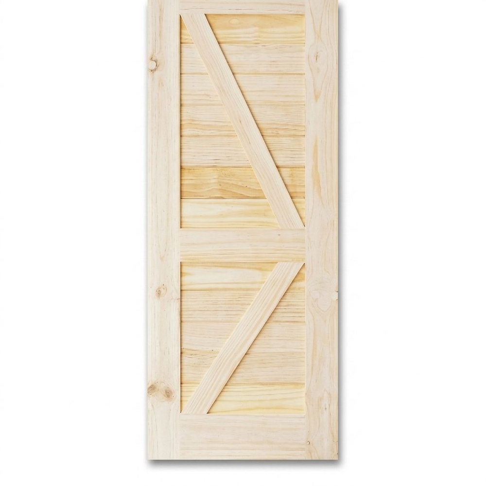 D2D ประตูไม้สนนิวซีแลนด์ บานทึบเซาะร่อง(โรงนา) Eco Pine-444 100x220ซม.