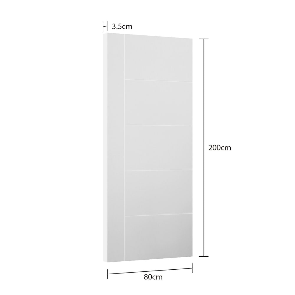 WELLINGTAN ประตูภายนอก UPVC บานเรียบเซาะร่อง รุ่น UPVC-UEF05 ขนาด 80x200 ซม. สีไวท์โอ๊ค (เจาะลูกบิด)