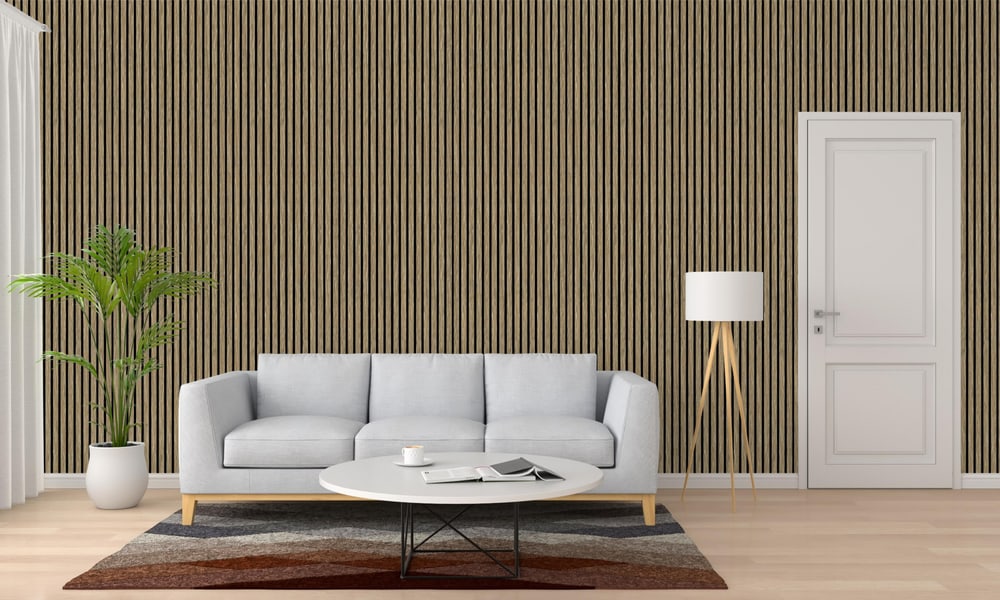 GREAT WOOD แผ่นระแนงอะคูสติก PVC รุ่นJF401-XG-1 ขนาด 300x18x2400mm.สีCozy Cream