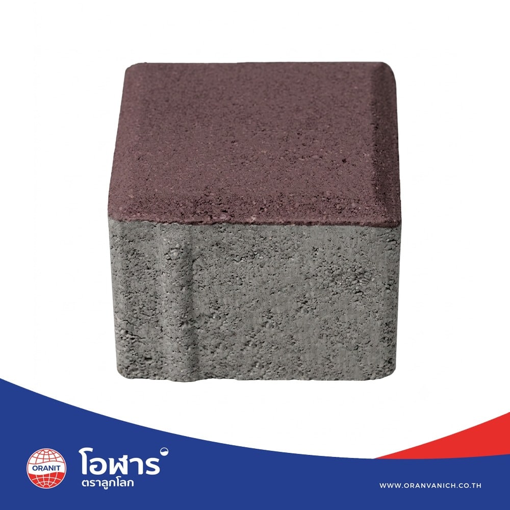 โอฬาร บล็อกปูถนน รุ่น เกล็ดศิลา 6x8x8ซม. สีน้ำตาล
