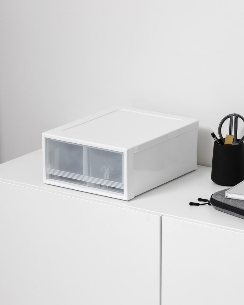 INABOX ลิ้นชักโมดูลาร์ รุ่น Vertical ขนาด 27x34x14 CM สีขาว