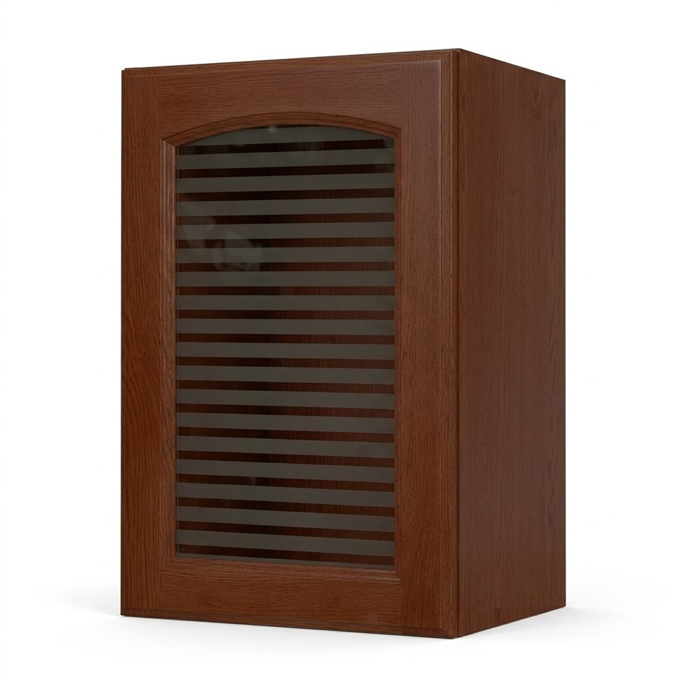MJ ตู้แขวนบานกระจกโค้ง 40x0x60 ซม. W604GC-O สีโอ๊ค