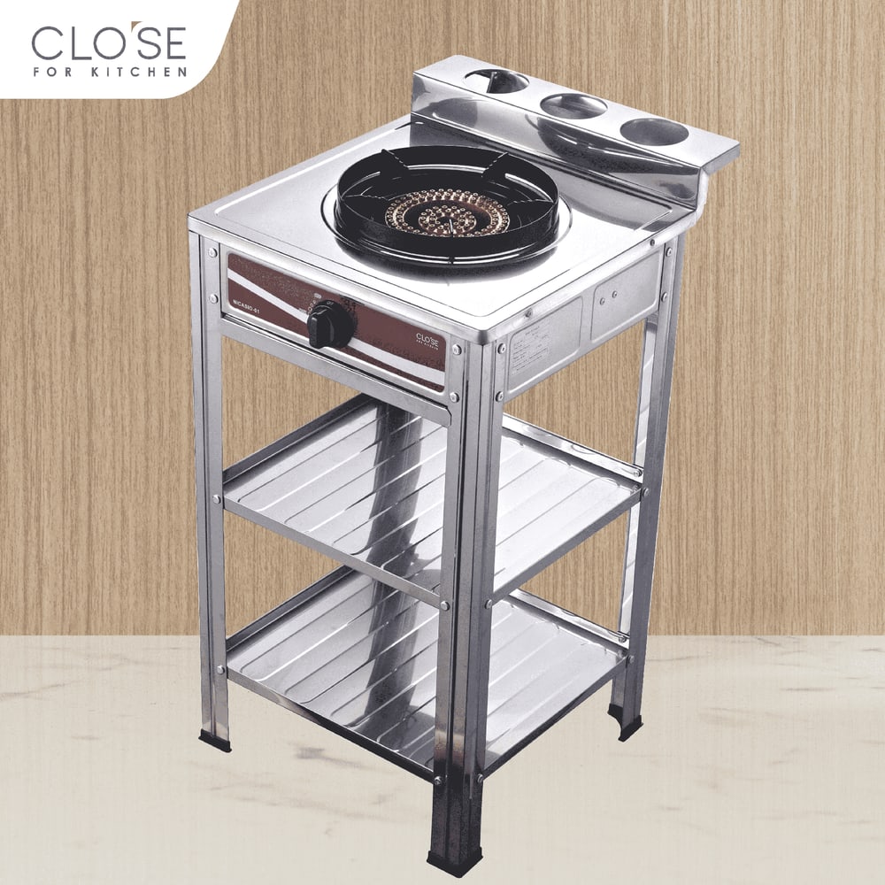 CLOSE เตาแก๊สพร้อมขาหน้าสเตนเลส 1 หัวเตา NICASIO-01 สีเงิน (1/2)