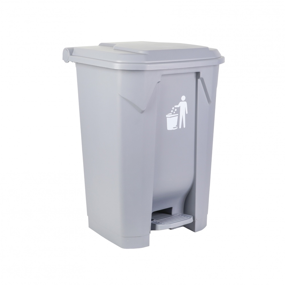 KLEANZY ถังขยะเหยียบเหลี่ยม 80L ขนาด 47.2x41x68.2cm รุ่น TG58625 สีเทา