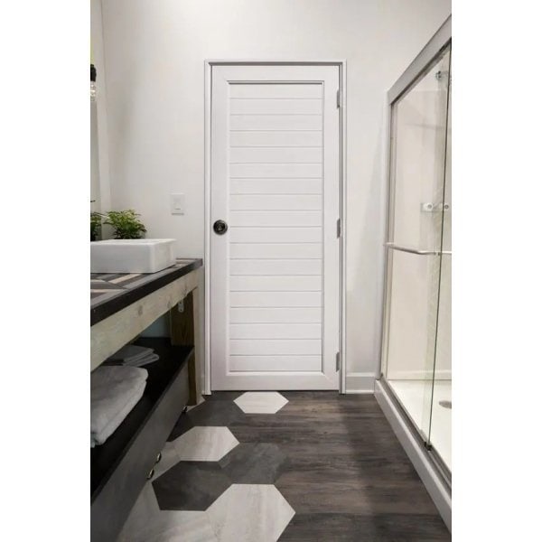 ECO-DOOR ประตู UPVC โปรไฟล์ รุ่น TLW ภายนอกและภายใน ขนาด 80x200 ซม. สีขาว (เจาะลูกบิด)