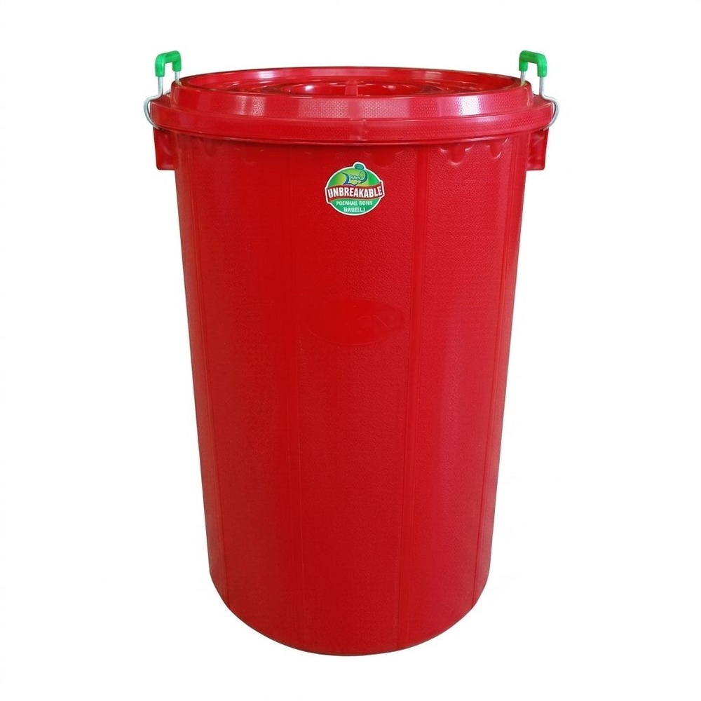 BIGONE ถังน้ำพร้อมฝามาตรฐาน 100 ลิตร ขนาด 55x55x72 ซม. สีแดง