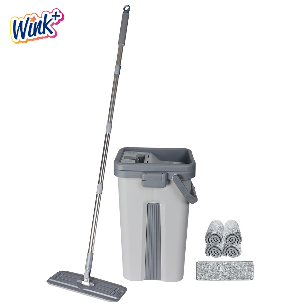 WINK PLUS ชุดม็อปรีดน้ำ ขนาด 8 ลิตร รุ่น KXY-G3 ขนาด 22.5x24.5x39 ซม. สีเทา