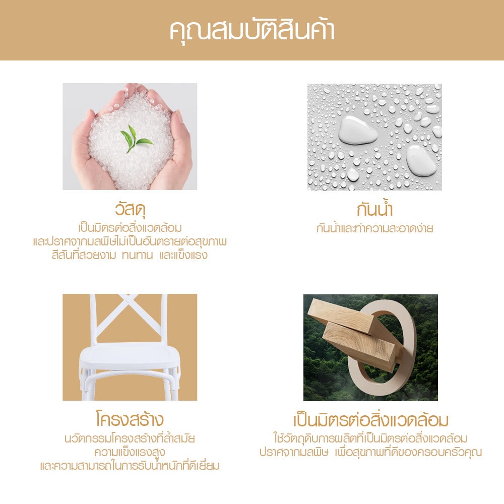 PULITO เก้าอี้จัดเลี้ยง รุ่น Xelia ขนาด 46x50x89 ซม.สีขาว