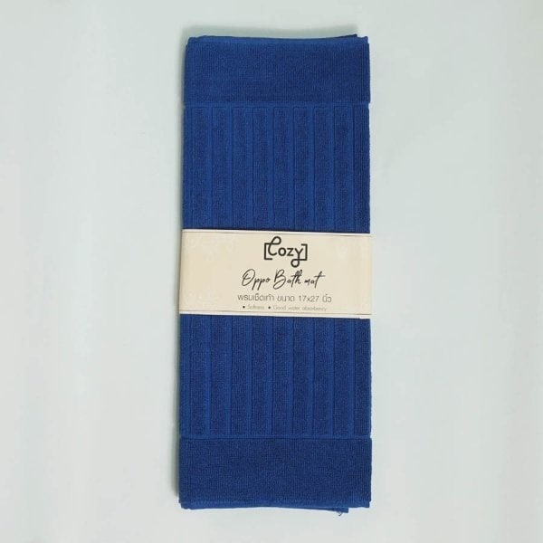 COZY พรมเช็ดเท้าขนคู่ ขนาด 17x27 นิ้ว (45x69 ซม.) รุ่น OPPO สีน้ำเงิน