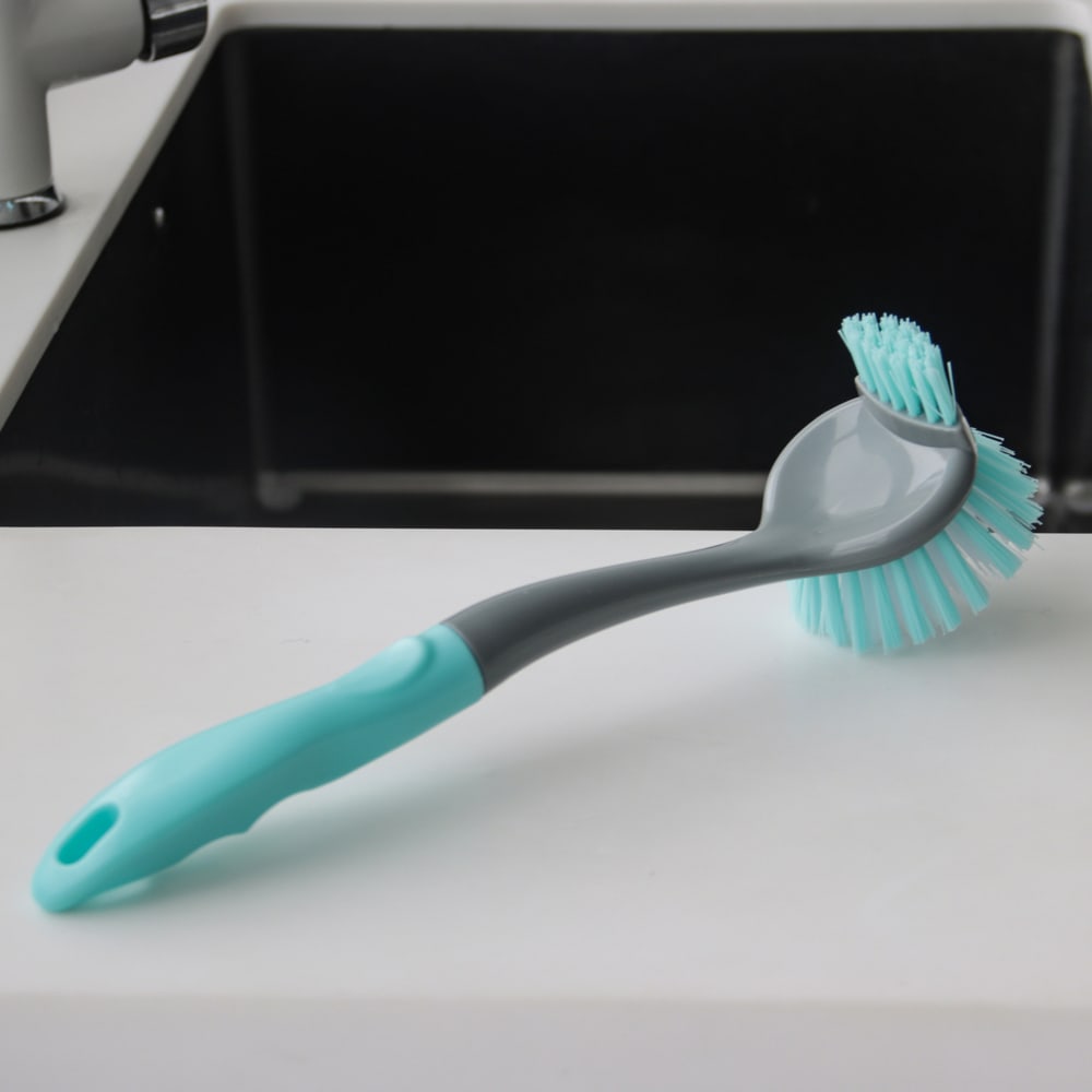 ICLEAN แปรงขัดกะทะ รุ่น GTG56927 ขนาด 7x7x31 ซม. สีเขียว-เทา