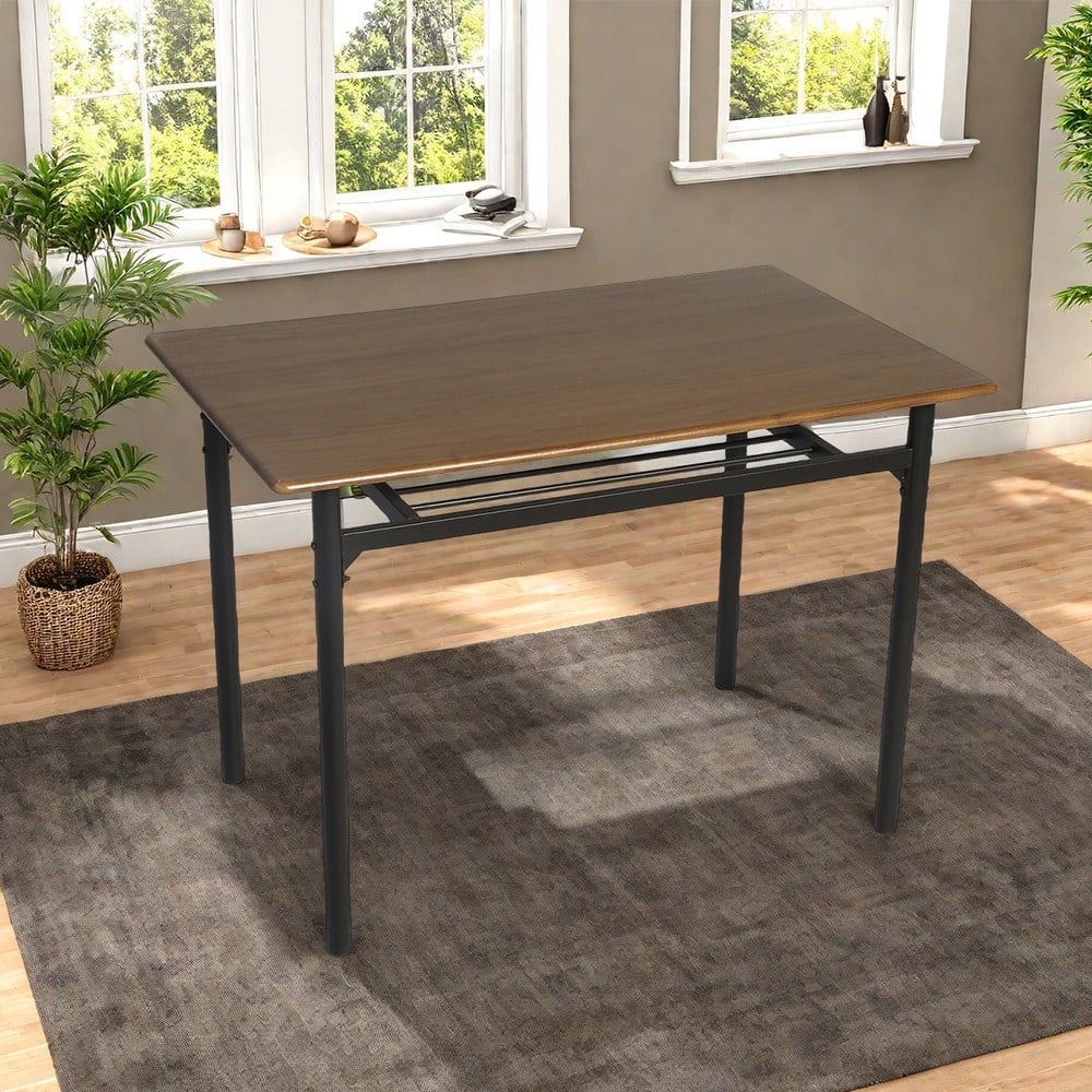 Delicato ชุดโต๊ะอาหาร 4 ที่นั่ง รุ่น Kaito โต๊ะ:110X70X76ซม. เก้าอี้:45x48.5x84.5ซม. สีน้ำตาลเข้ม