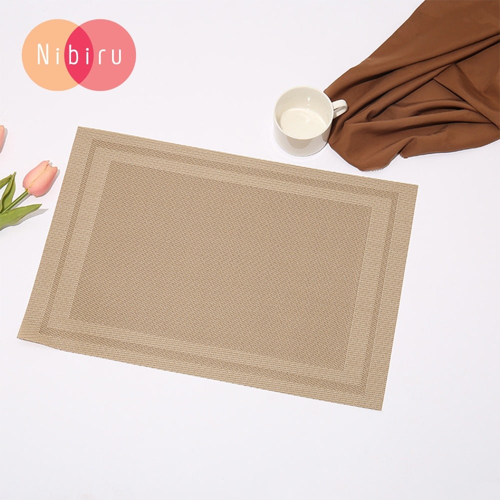 NIBIRU แผ่นรองจาน PVC 30x45ซม. SONOMI-05 สีน้ำตาล