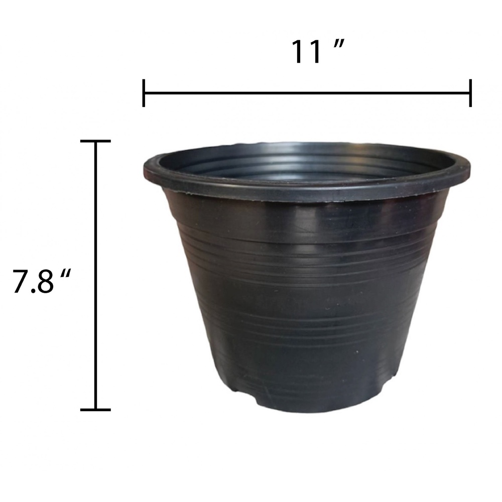 GREENHOUSE กระถาง พลาสติกดำ-ปากตรง 11"