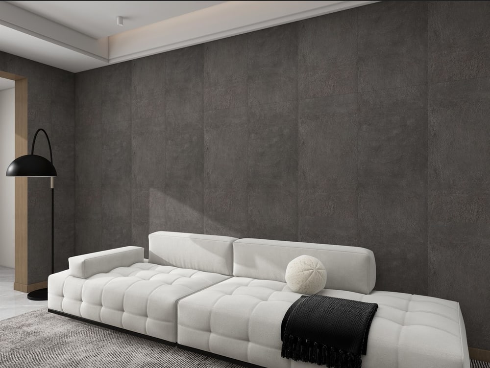 แผ่นปูผนัง SPC Click lock Wall Panel 950x475x4มม รุ่น 736L-1 The dark stone (2.7075ตรม./6แผ่น) TAPIO (Stone)