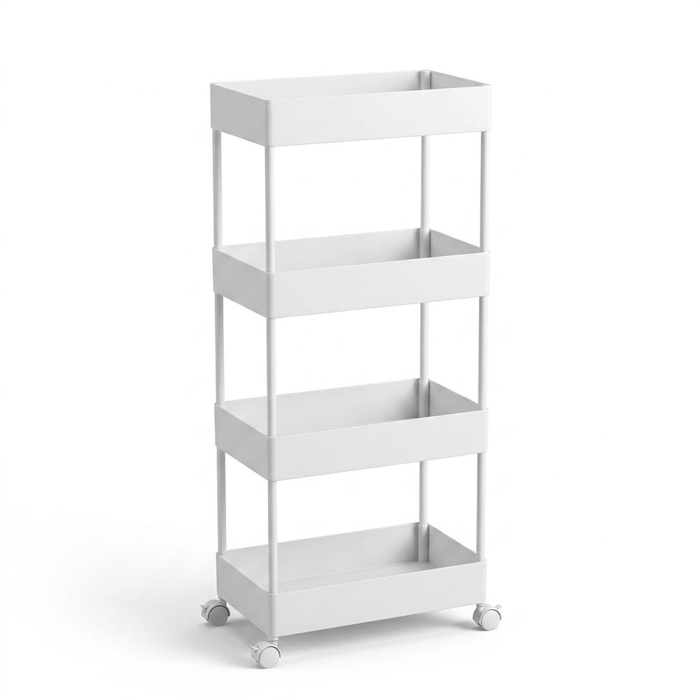 Delicato รถเข็น 4 ชั้น WALLY ขนาด 22x40x90ซม. รุ่น WL02 สีขาว
