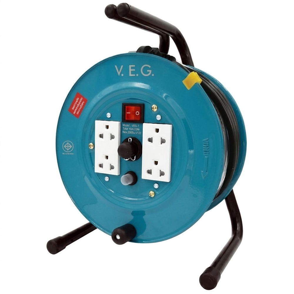 V.E.G. ล้อเก็บสายไฟ 16A 3600W สายไฟยาว 30M รุ่น VEG-1530 สีเขียว