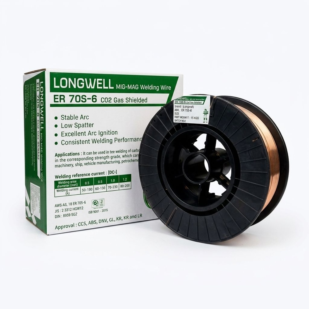 Longwell ลวดเชื่อม Co2 เหล็ก (Flux core) 0.8mm. รุ่น E71T-GS (5Kgs./ลัง)