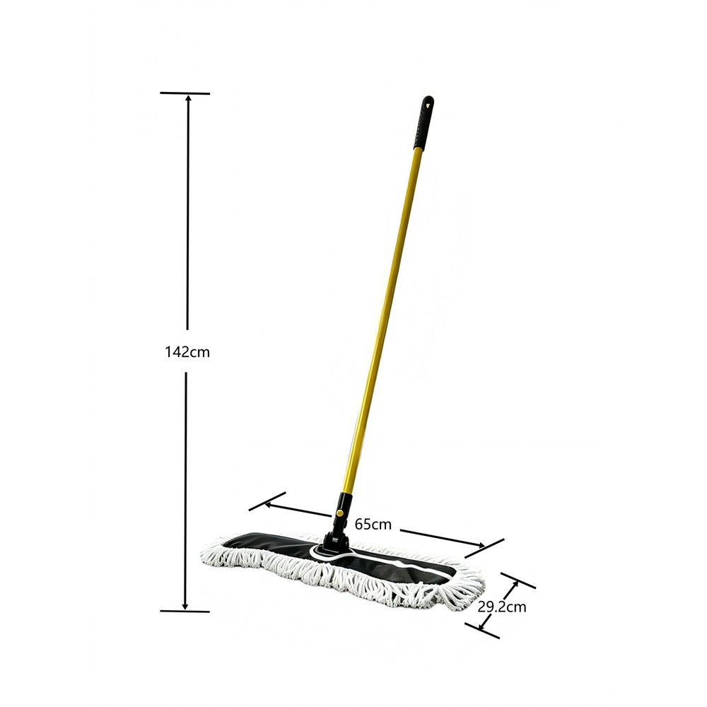 WINK PLUS ม็อปดันฝุ่นด้ามเหล็กเคลือบ 24 นิ้ว รุ่น YM3060-24 ขนาด 29.2x65x142 cm. สีขาว