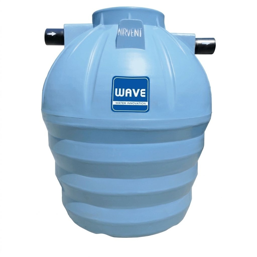 WAVE ถังบำบัดน้ำเสียแยกประเภทชนิดเกรอะ ขนาด 2000L รุ่น WS สีฟ้า