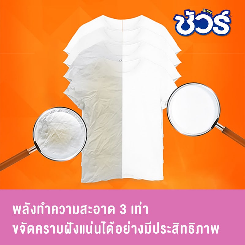 SURE ผงซักฟอก กลิ่นฟลาวเวอร์ซันชายน์ 350 กรัม ขนาด 4x14x20 ซม.
