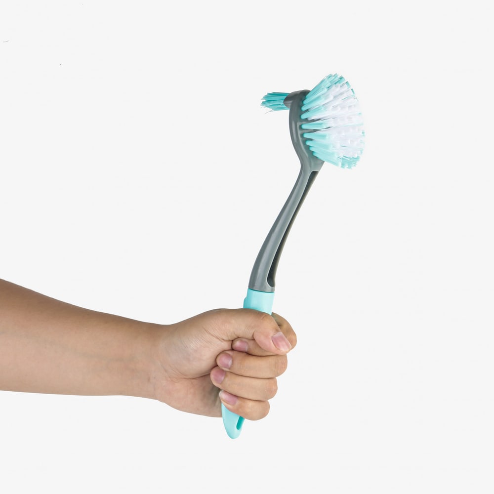 ICLEAN แปรงขัดกะทะ รุ่น GTG56927 ขนาด 7x7x31 ซม. สีเขียว-เทา