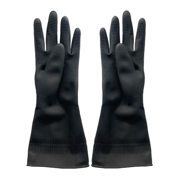 Poly-Brite ถุงมือยางธรรมชาติแบบหนา (Size L) รุ่น HEAVY–DUTY สีดำ