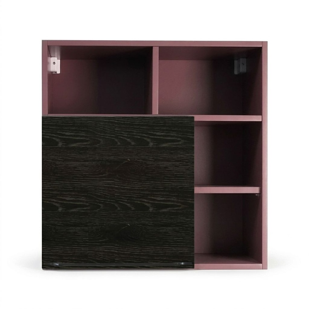 KITZCHO ตู้แขวนตกแต่ง KEM-LUR-W-DC-6060X-DP สีดาร์กโอ๊ก - พิงค์โลตัส
