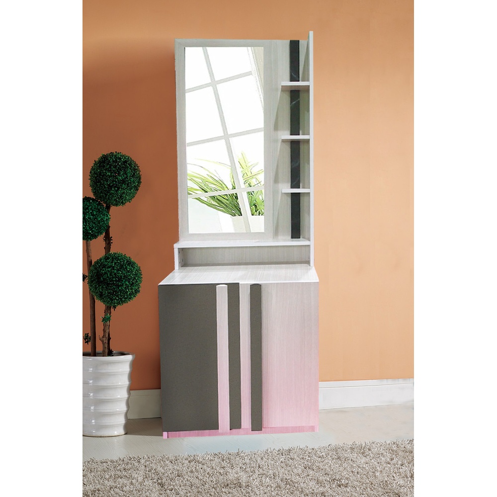 DELICATO โต๊ะเครื่องแป้ง รุ่น ฟอร่าขนาด 60x40x170ซม. สีเมเปิ้ล/เทาผ้า