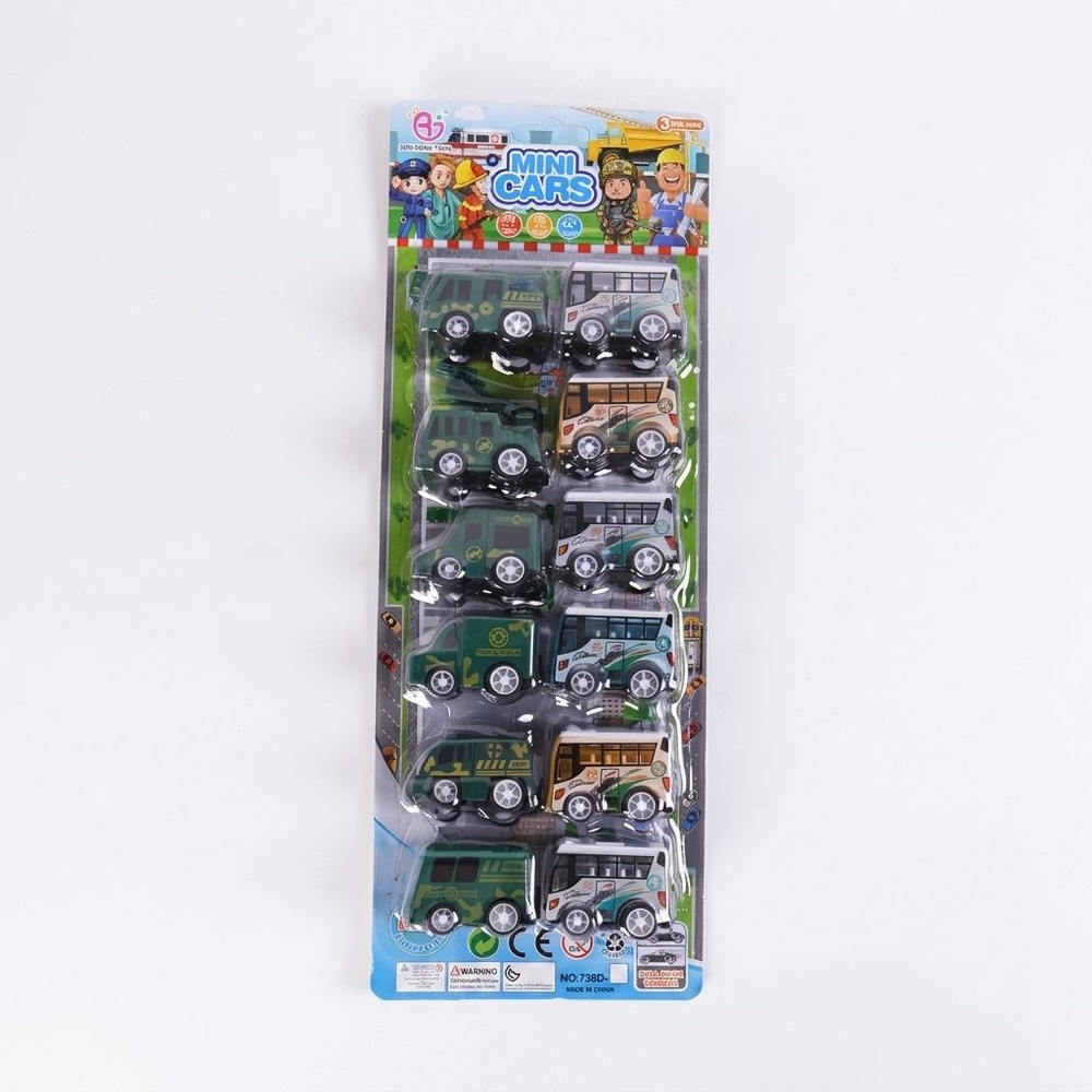 TOYS ของเล่นชุดรถทหารพร้อมรถเมล์สนุก บรรจุ12คัน คละแบบ #738D-2(37.5x13.5x3.5ซม.)