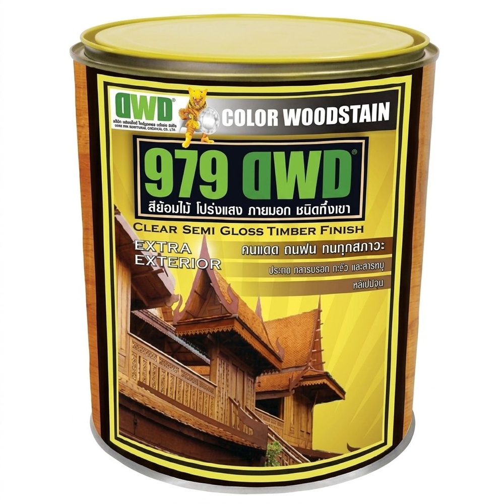 DWD สีย้อมไม้ ชนิดกึ่งเงา 503EX 979DWD 3.785ลิตร สีไม้สักทองอ่อน