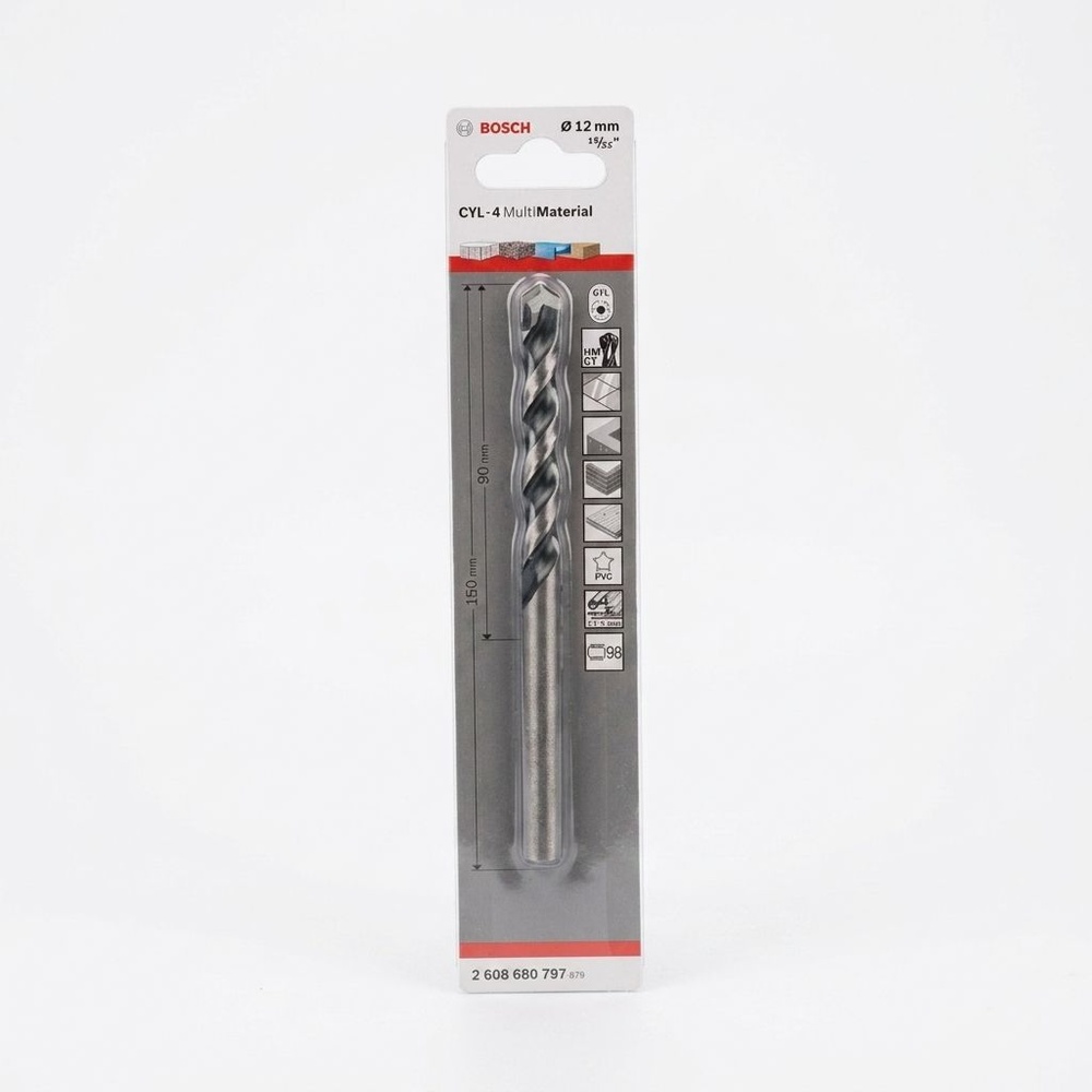 BOSCH ดอกเจาะอเนกประสงค์ก้านกลม CYL-4 : 12 x 80/150 มม.