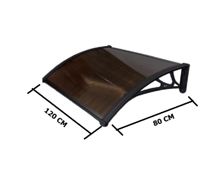 WELLINGTAN ชุดกันสาดโพลีคาร์บอเนต NHBK02-1 ขนาด 80x120 ซม. 6มม. สีชา