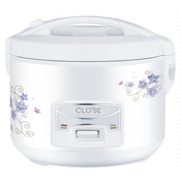 CLOSE หม้อหุงข้าว ความจุ 1.8 ลิตร รุ่น OT-RF09 (ลายดอกไม้สีม่วง) สีขาว