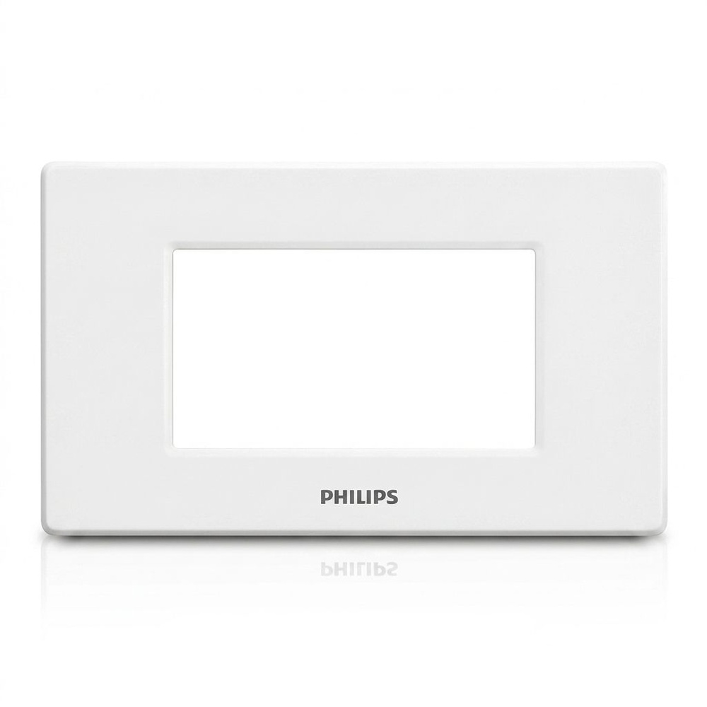 PHILIPS หน้ากาก 3 ช่อง ไม่เว้นระยะ รุ่น Leafstyle สีขาว