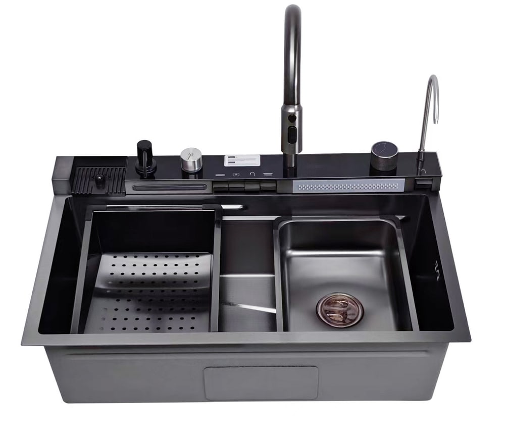 KOCH KITCHEN อ่างล้างจานฝังบน 1 หลุมไม่มีที่พัก SUS304 รุ่น MARTRIX สีดำ