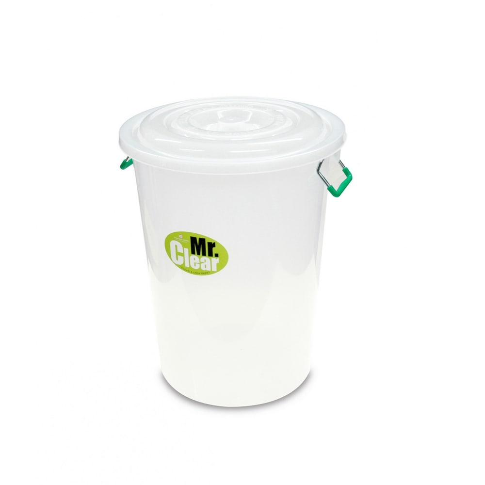 GOME ถังน้ำหูเหล็กพร้อมฝา 50 ลิตร ขนาด 42.5x42.5x55.5 ซม. รุ่น A-315PP สีขาวขุ่น