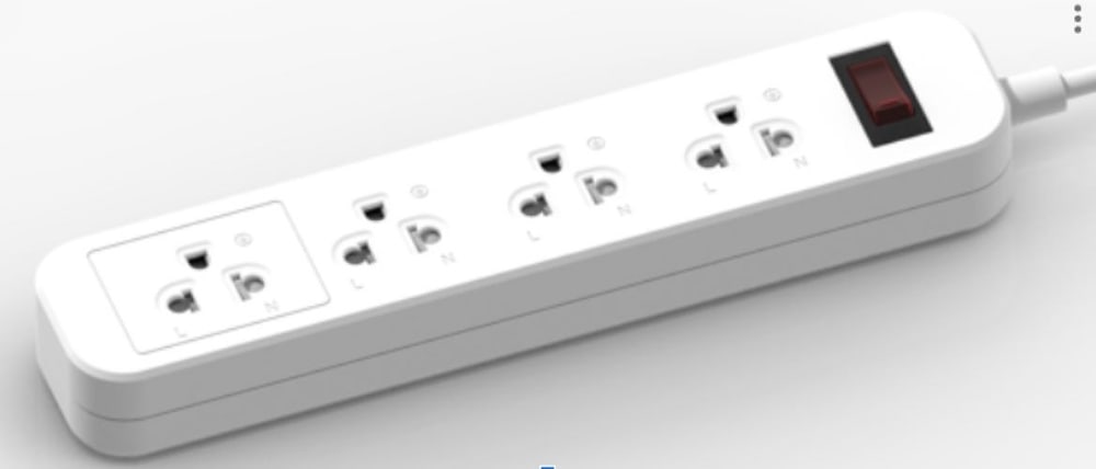 EILON รางปลั๊กไฟ รุ่นMSC45THN-GHE 4ช่อง 1สวิตช์ 10A 2200W 5เมตร