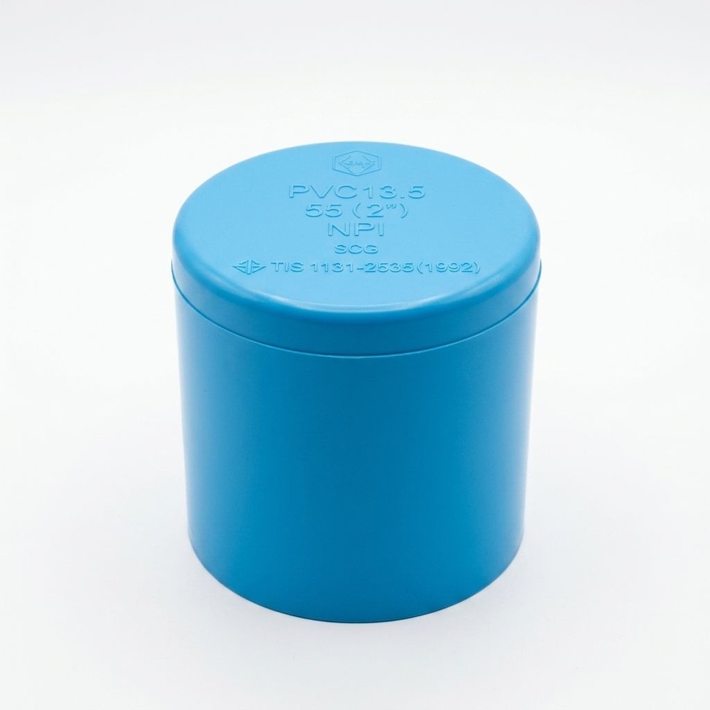 SCG ฝาครอบพีวีซี หนา 2"(55) ชั้น 13.5 สีฟ้า