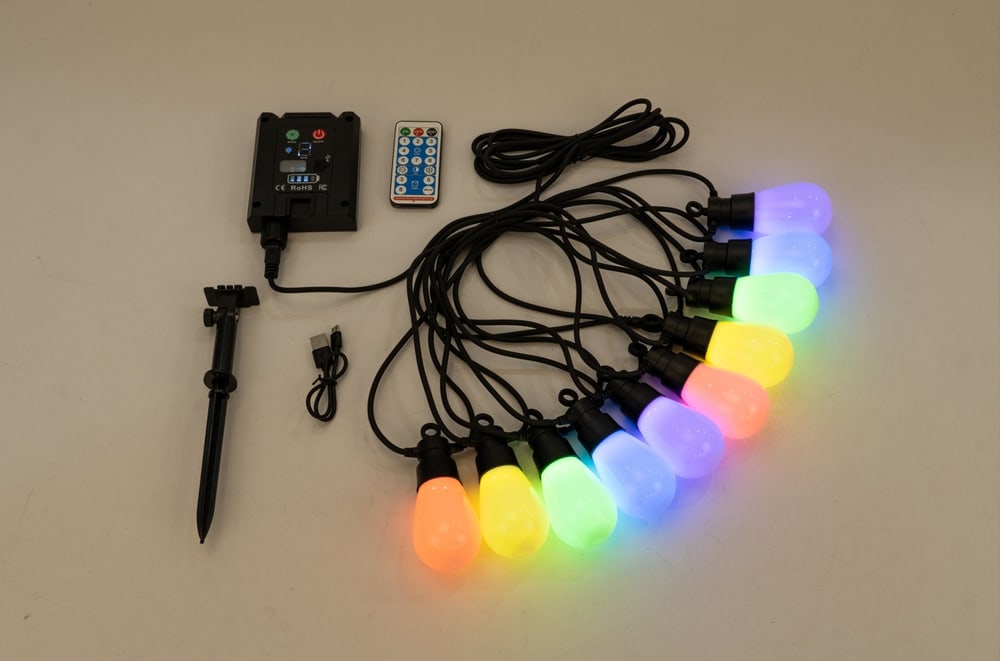 EILON ไฟระย้าตกแต่งเทศกาล โซลาร์เซลล์ 10 หลอด ยาว 8เมตร 10W รุ่น ETDC-8M10D-QBRGB แสง RGB